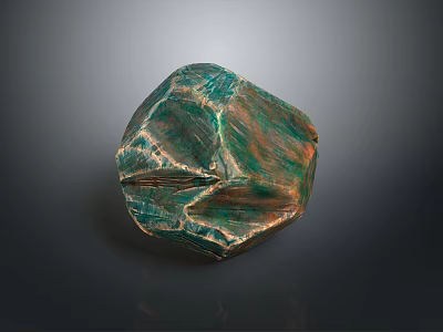 Natural Wood Stone with Green Brown Natural Texture and Smooth Surface 3d model