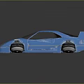 Metallic Blue Modern Sports Car With Sleek Design And Rear Spoiler