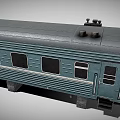 Vintage Passenger Train Carriage With Covered Wooden Platform And Steps