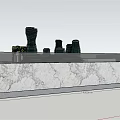Modern Commercial Equipment Architectural Model With Green Space And Marble Base