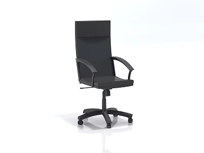 Black Office Chair With Armrests And Wheeled Base In Modern Style Design 3d model