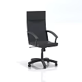 Black Office Chair With Armrests And Wheeled Base In Modern Style Design
