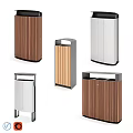 Floor Trash Bins With Various Wooden And Metal Designs For Indoor Spaces