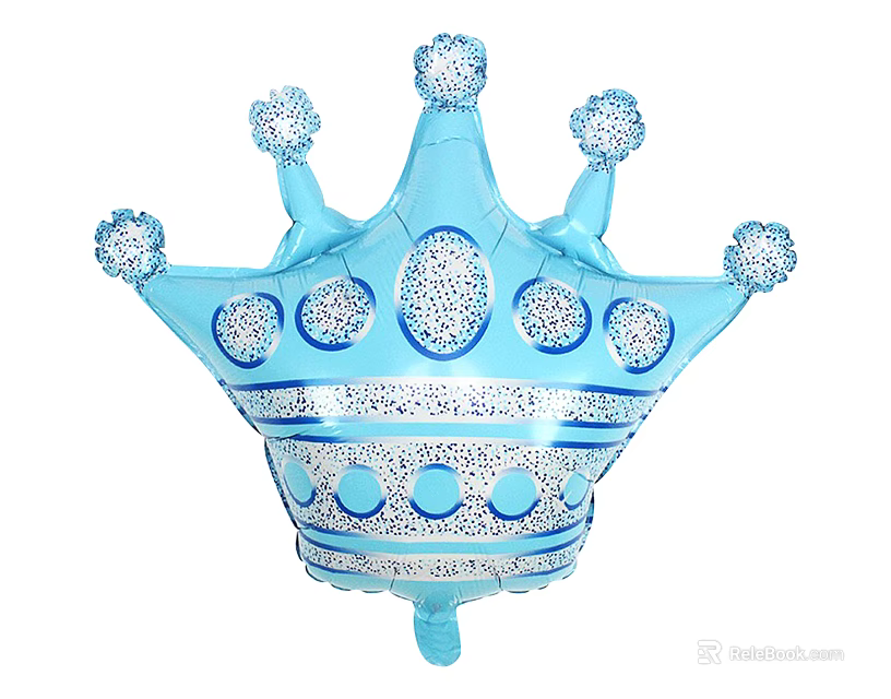 Blue Crown Shaped Decorative Balloon With Silver Dots For Party Decorations 3d model 