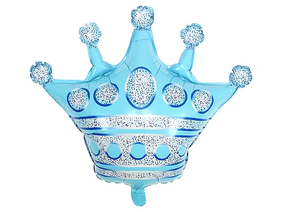 Blue Crown Shaped Decorative Balloon With Silver Dots For Party Decorations 3d model