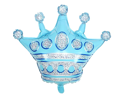 Blue Crown Shaped Decorative Balloon With Silver Dots For Party Decorations 3d model Blue Crown Shaped Decorative Balloon With Silver Dots For Party Decorations 3d model