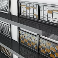 Decorative Metal Railing Designs With Various Intricate Patterns And Styles 3d model