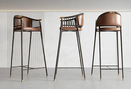 New Chinese Bar Chair Bar Chair Water Bar Chair High Chair Bar Stool 3d model