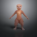 Cute 3D Cartoon Character Model With Brown Fur Blue Eyes And Standing Pose 3d model