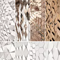 Modern Wall Design with Geometric Patterns Various Materials and Textures for Interior Spaces