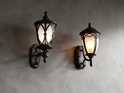 European-style wall lamp 3d model