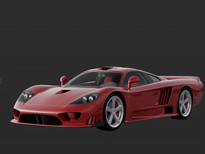 Red Supercar Exterior Design With Sleek Aerodynamic Body And Sporty Alloy Wheels 3d model