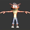 Cartoon Fox Character With Orange Fur Green Eyes Blue Shorts And Red Sneakers Arms Outstretched