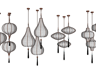 New Chinese Chandelier Lantern Chandelier Combination model