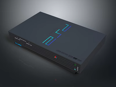 Entertainment Device With Gray Design Blue Digital Display Red Green Indicator Lights And HDMI Ports 3d model