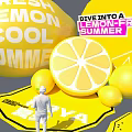 Vibrant Yellow Lemon Themed Photo Check in Spot For Fresh Cool Summer