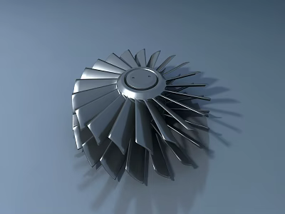 Industrial Equipment Precision Engineered Metal Turbine Rotor With High Performance Blades 3d model