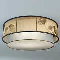 Modern Elegant Ceiling Light With Square Round Shapes And Decorative Fabric Shades 3d model