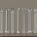 White Classical Decorative Columns Featuring Fluted Styles And Ornate Capitals For Interior Decoration