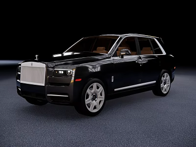 Black Luxury SUV With Brown Interior Silver Grille And Silver Wheels 3d model