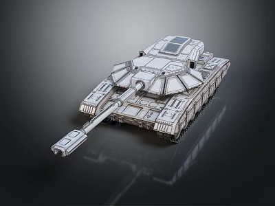 Modern Military Tank With Heavy Armor Tracks And Turret Design 3d model