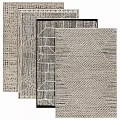Modern Square Rugs With Geometric Patterns And Neutral Tones For Home Interior Decor 3d model