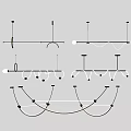 Modern Chandelier Designs with Curved Lines Ring Shapes and Metal Frames