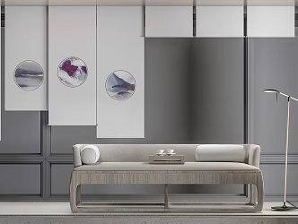 New Chinese-style Lohan Bed Sofa 3d model