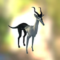 Mythical Antelope With Black And White Body And Long Curved Horns