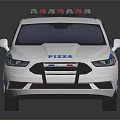 NYPD Police Patrol Car With Red Blue Emergency Lights And Markings