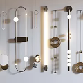 Various Modern Style Wall Lamps With Different Designs On White Background Wall 3d model