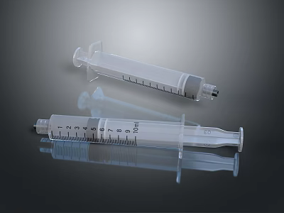 Disposable Clear Plastic Medical Syringes With Graduated Scale For Injection Use 3d model