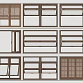 Modern medieval folding window upper and lower folding window shutter sliding window 3d model