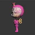 Pink Robot Character With Twin Pigtails Gold Accents And Blue Goggles