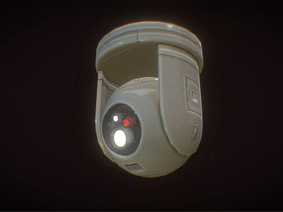 Dome Shaped Surveillance Camera With Red Indicator Light For Security Monitoring 3d model