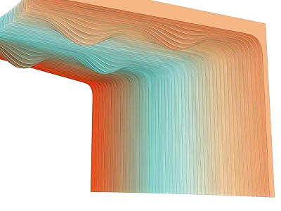 Gradient dopamine parametric wave board water element decorative surface ceiling apartment type wall top integrated decoration science and technology museum space hotel lobby space decoration 3d model