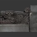 Traditional Architectural Stone Sculpture With Intricate Carvings Scroll Design And Pedestal Base