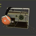 Vintage Electronic Radio Receiver With Orange Headphones Dial And Classic Design