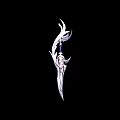 Elegant Decorative Weapon With White Purple Blade And Streamlined Hilt Design 3d model