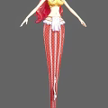 Game Movie Character With Red Hair Fish Tail Skirt And White Apron Design