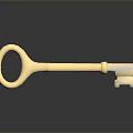 Shiny Metallic Golden Key Isolated on Smooth Black Surface With Reflection