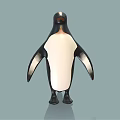 Adorable Penguin With Black And White Feathers Standing On Simple Background