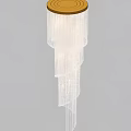 Elegant Modern White Layered Pendant Light with Woven Mesh Interior Design 3d model