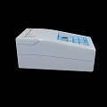 White Digital Testing Device With Blue Control Panel And Display Screen On Wooden Table 3d model