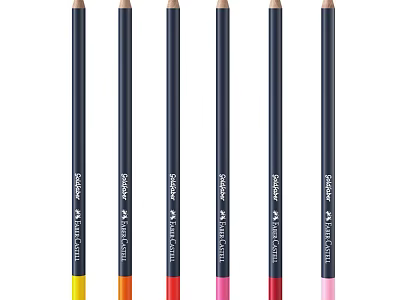 Dark Blue Secret Artist's Choice Pencils With Yellow Orange Red Pink Tips 3d model