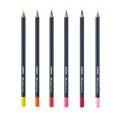 Dark Blue Secret Artist's Choice Pencils With Yellow Orange Red Pink Tips 3d model