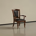 Classic Wooden Leisure Chair With Armrests Black Seat And Wheeled Legs