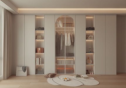 Modern wardrobe combination wardrobe 3d model