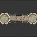 Traditional Memorial Archway Model Featuring Twin Decorated Towers Arched Gateway And Brick Stone Structure