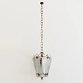 Unique Shaped Chandelier With Glass Design Hanging From Metal Chain